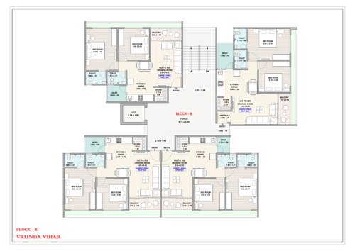  vrunda-vihar Block B Cluster Plan from 1st to 5th Floor