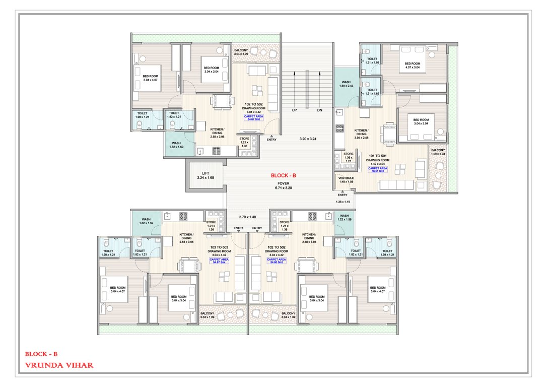  vrunda vihar Block B Cluster Plan from 1st to 5th Floor