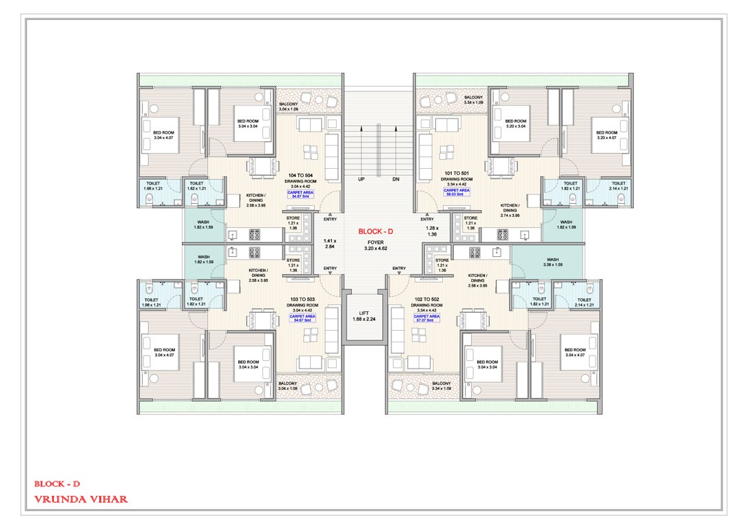  vrunda vihar Block D Cluster Plan from 1st to 5th Floor