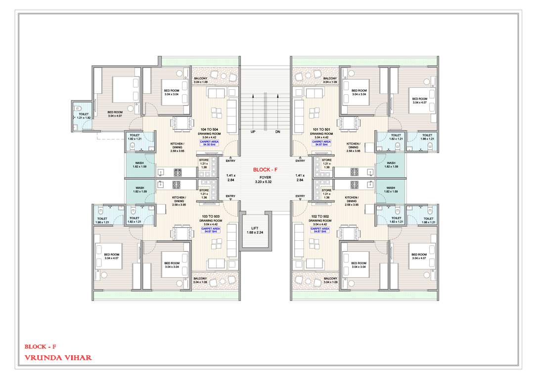  vrunda vihar Block F Cluster Plan from 1st to 5th Floor