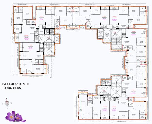  saffron-valley Block A To C Cluster Plan from 1st to 9th Floor
