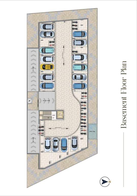  berlin by r r homes Berlin By R R Homes Cluster Plan for Basement Floor