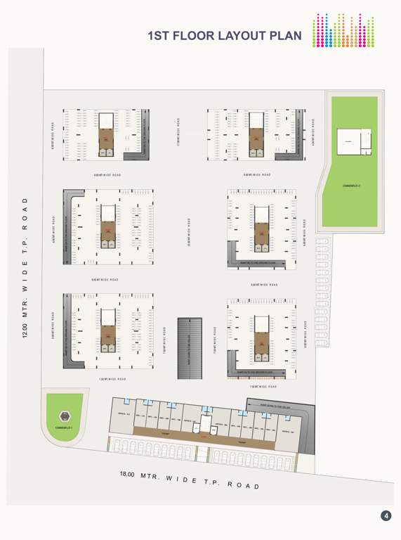  the sahajanand green Block A To F Cluster Plan for 1st Floor