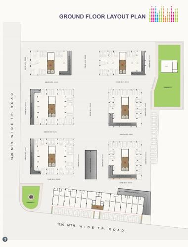  the-sahajanand-green Block A To F Cluster Plan for ground Floor