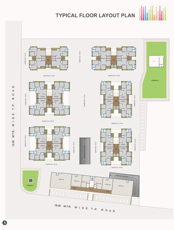  the sahajanand green Block A To F Cluster Plan for Typical Floor