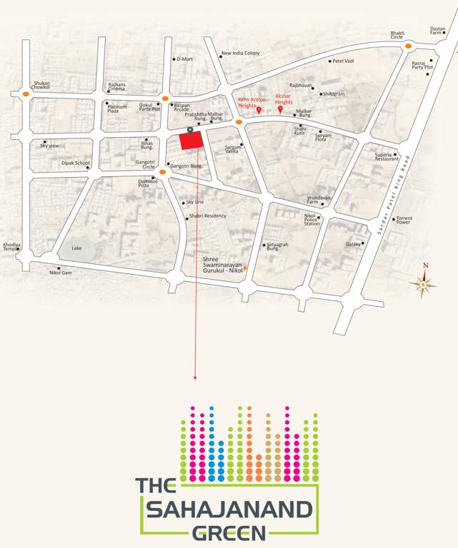  the sahajanand green Location Plan