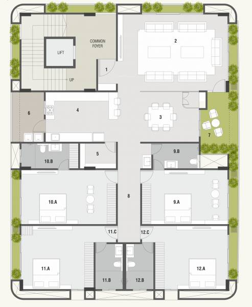  satvaa-sunrise Satvaa Sunrise Cluster Plan For Typical Floor Plan