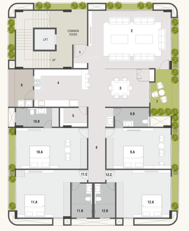  satvaa sunrise Satvaa Sunrise Cluster Plan For Typical Floor Plan