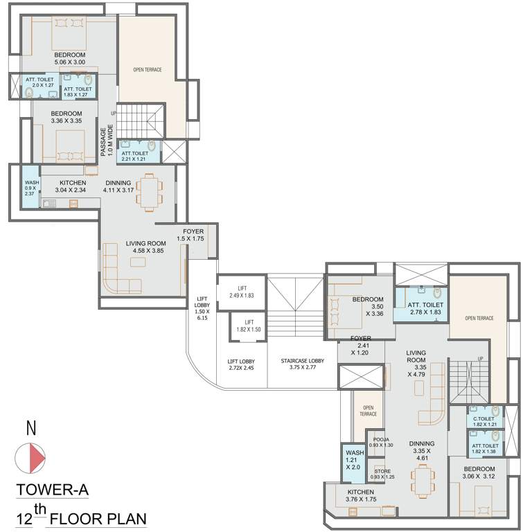  rudraksh nex Tower A Cluster Plan For 12th Floor