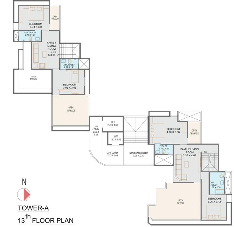 rudraksh nex Tower A Cluster Plan For 13th Floor