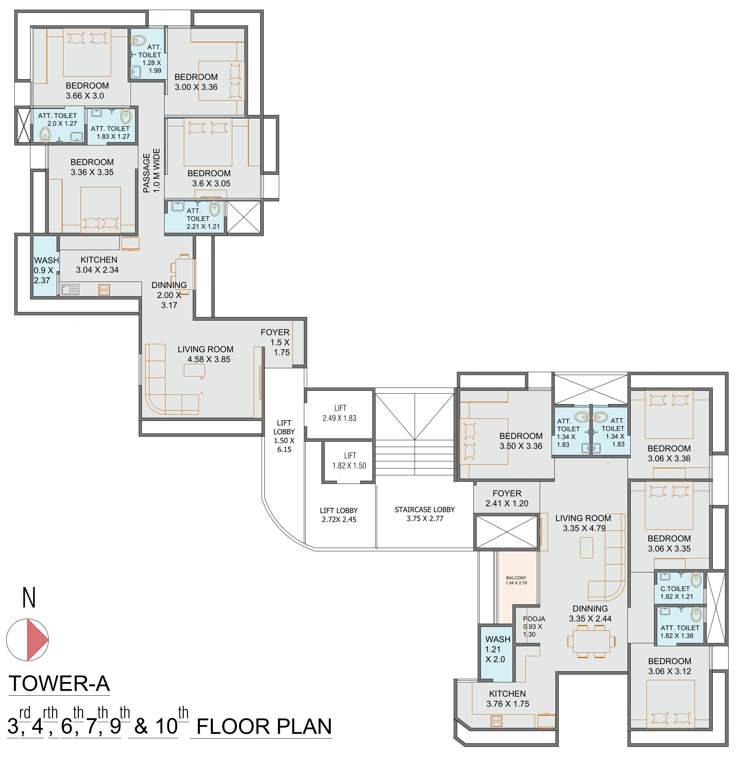  rudraksh nex Tower A Typical Cluster Plan Expect 5th, 8th And 11th Floor  