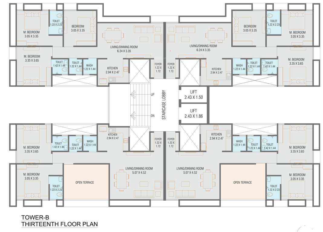  rudraksh nex Tower B Cluster Plan For 13th Floor
