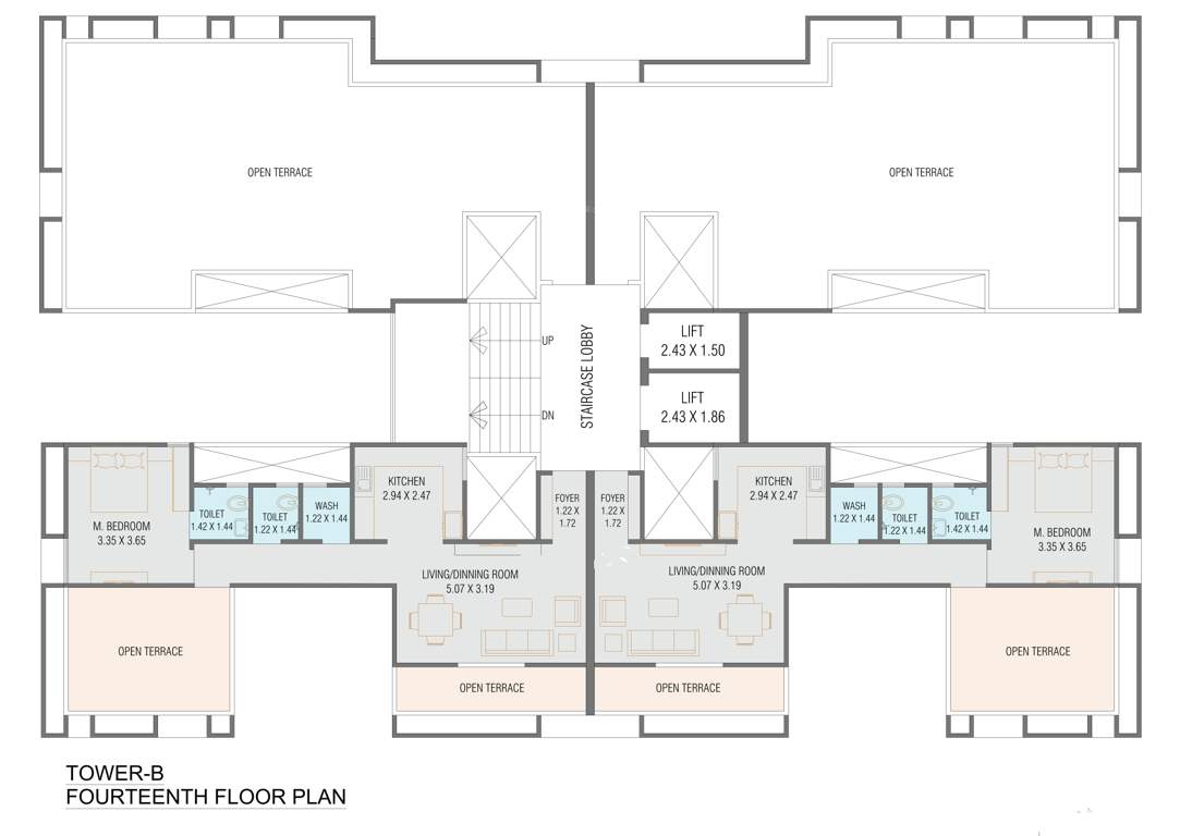  rudraksh nex Tower B Cluster Plan For 14th Floor