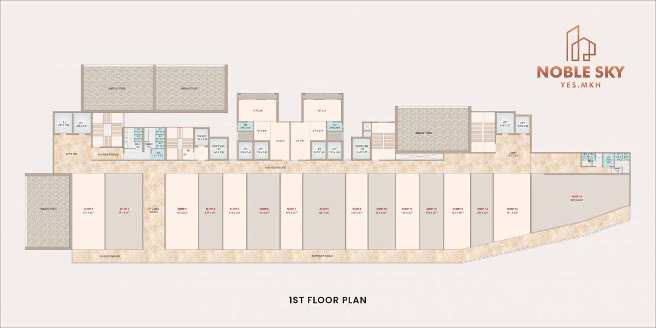  noble sky Building No 1 Cluster Plan for 1st Floor