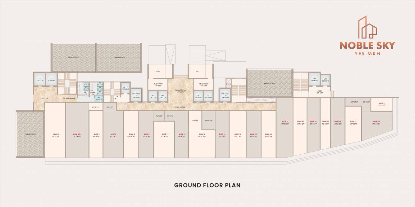  noble sky Building No 1 Cluster Plan for ground Floor