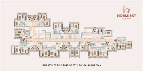  noble-sky Building No 1 Cluster Plan from 16th to 25th Floor