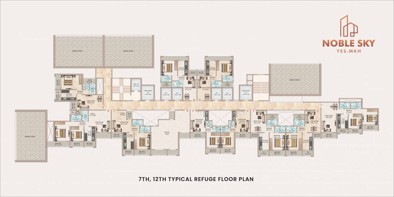  noble sky Building No 1 Cluster Plan from 7th And12th Floor
