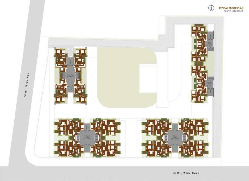  hastinapur the royal legacy Madhav To Arjun Cluster Plan From 3rd To 11th Floor