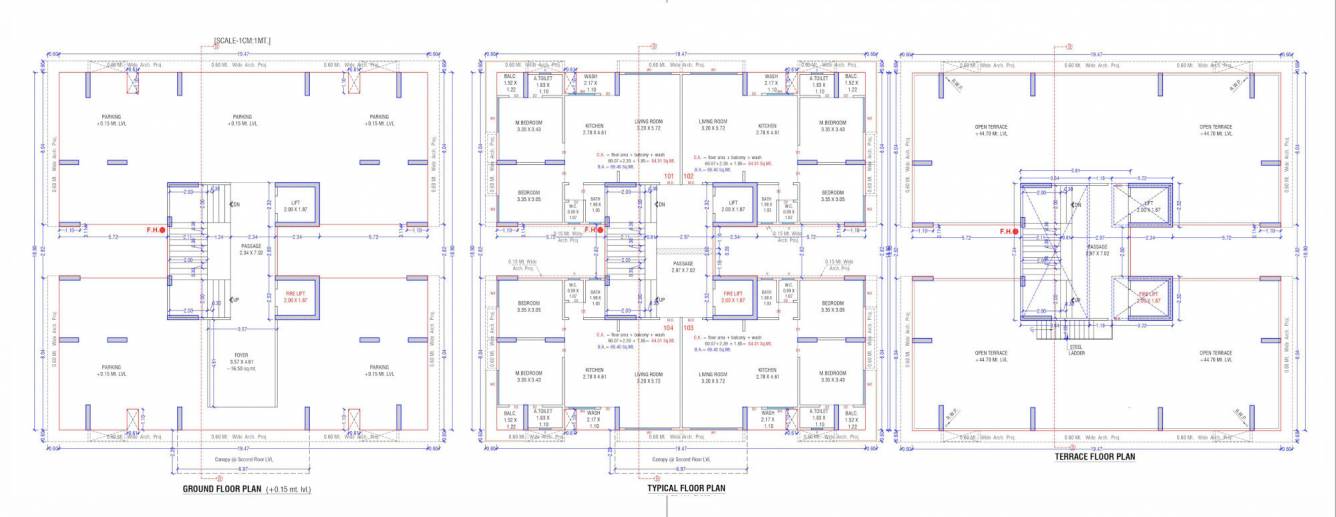 sun Block E Cluster Plan from 1st to 14th Floor