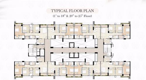  city-phase-2 Pearl T1 To T3Cluster Plan for Typical Floor