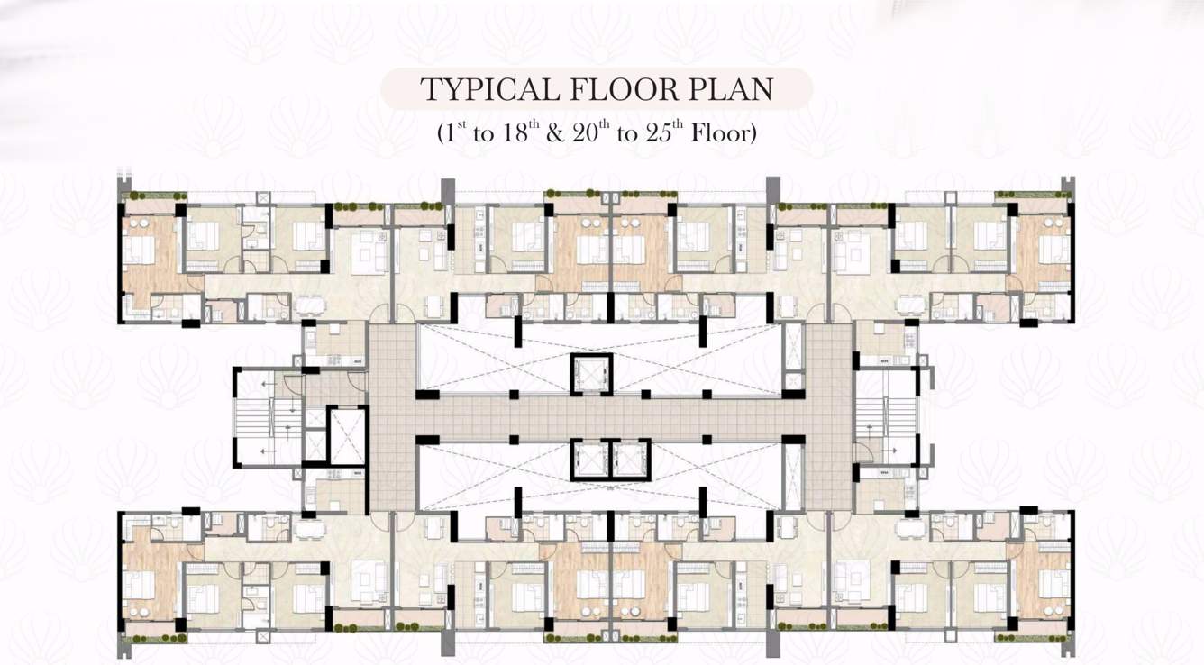  city phase 2 Pearl T1 To T3Cluster Plan for Typical Floor