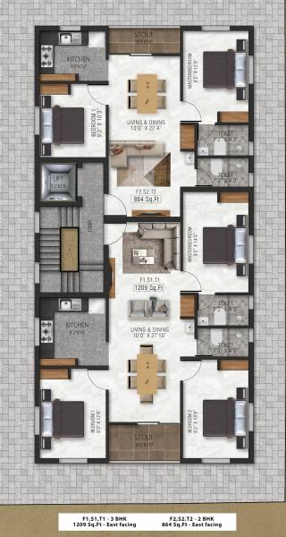  dhanvi Dhanvi Cluster Plan from 1st to 3rd Floor