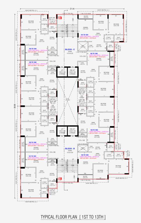  skyside Block B And C Cluster Plan from 1st to 13th Floor