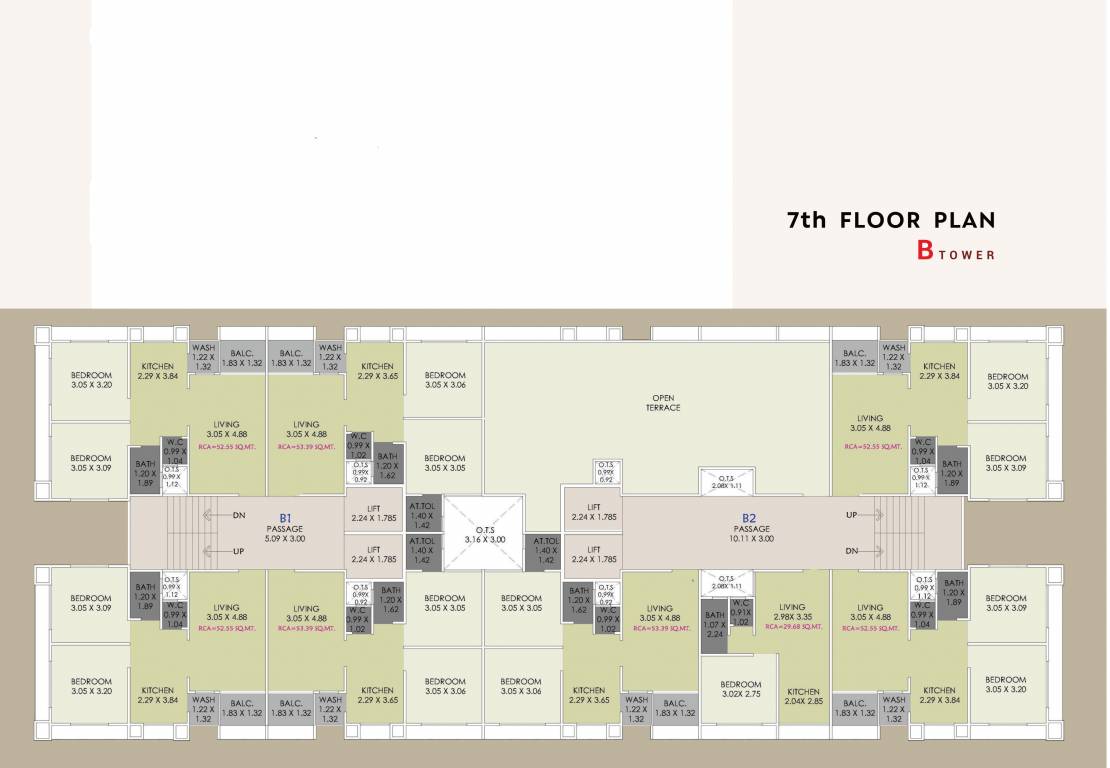 ram residency b tower B Cluster Plan For 7th Floor
