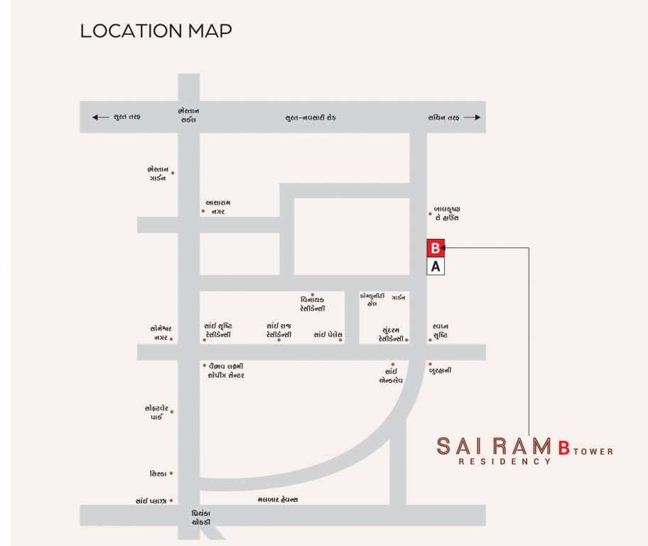 ram residency b tower Location Plan