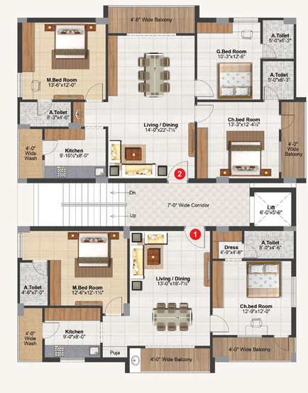  aura-homes Aura Homes Cluster Plan For Typical Floor Plan