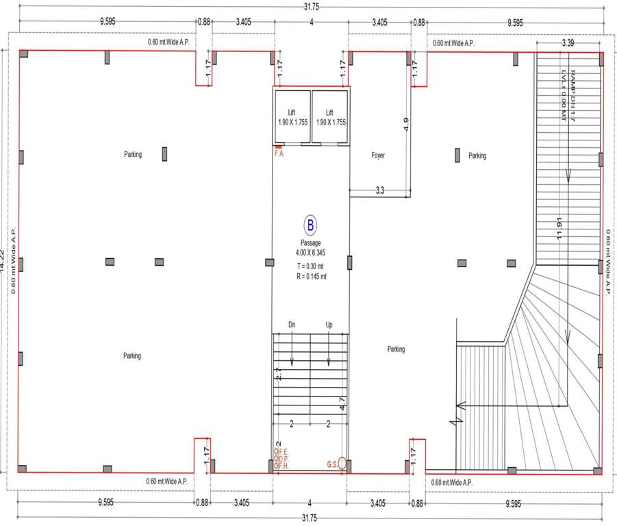 vardhman residency and jain aradhna bhawan Building B Cluster Plan For Ground Floor