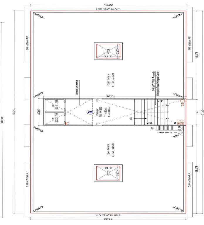 vardhman residency and jain aradhna bhawan Building B Cluster Plan For Terrace Plan