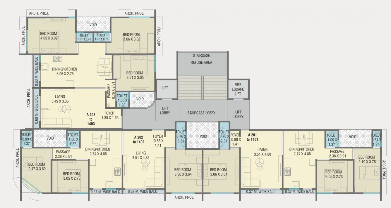  amar amardeep harmony Block A Cluster Plan From 2nd To 14th Floor