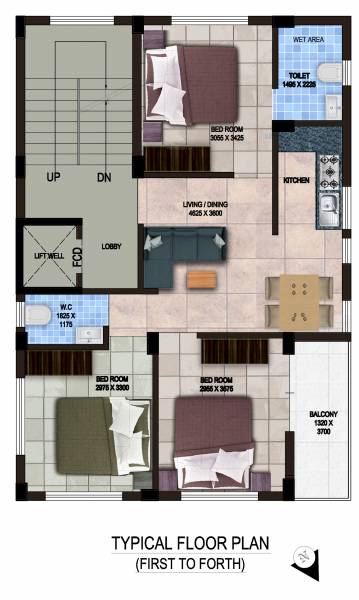  clicks-home Clicks Home Cluster Plan from 1st to 4th Floor