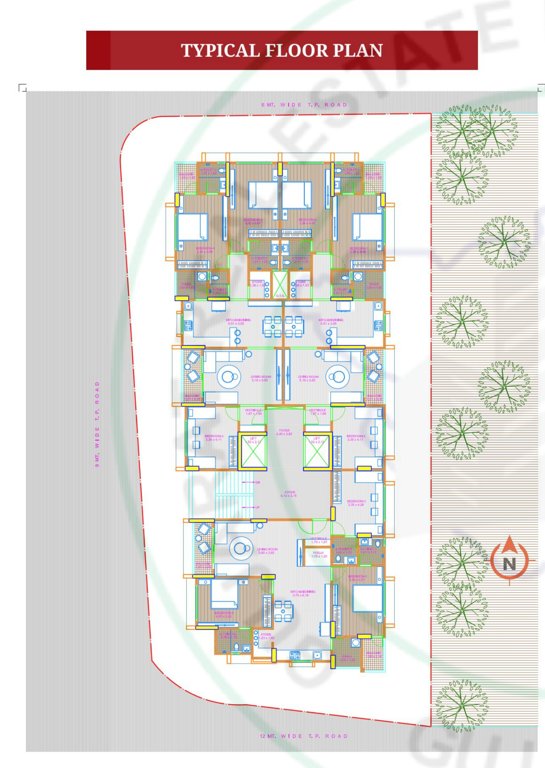  kadamb apartment Kadamb Apartment Typical Floor Cluster Plan