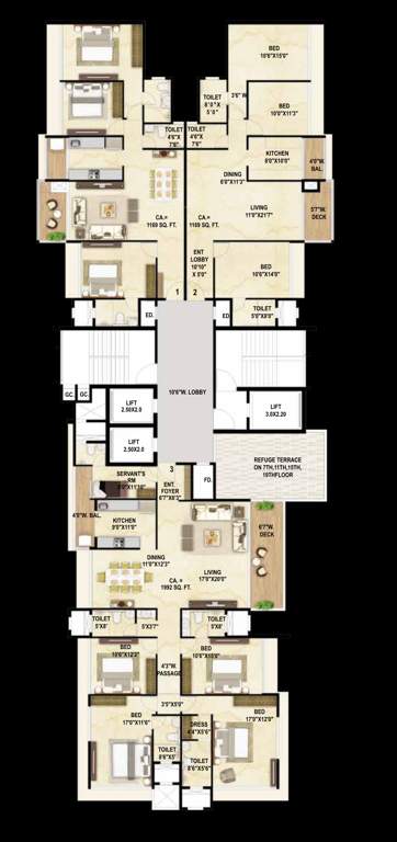  wisteria Wisteria A And D Wing Cluster Plan For Typical Floor Plan