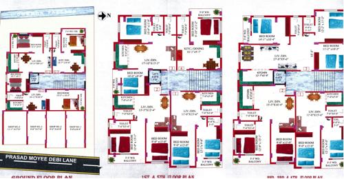  apartment Jai Ganesh Apartment Cluster Plan from ground to 5th Floor