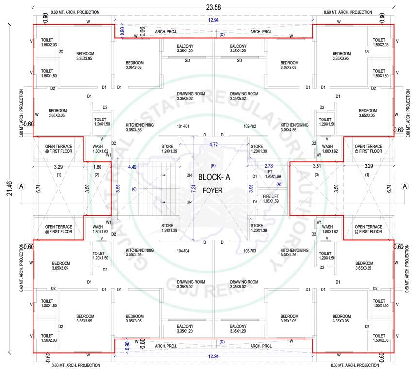  river avenue Block A Cluster Plan For 7th Floor