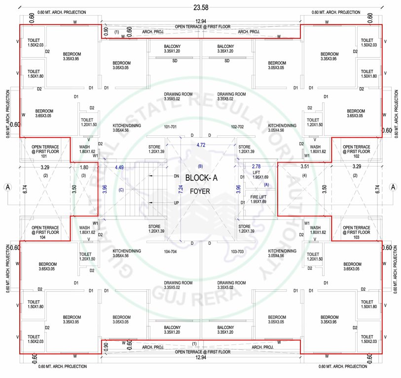  river avenue Block A Cluster Plan From 1st To 6th Floor