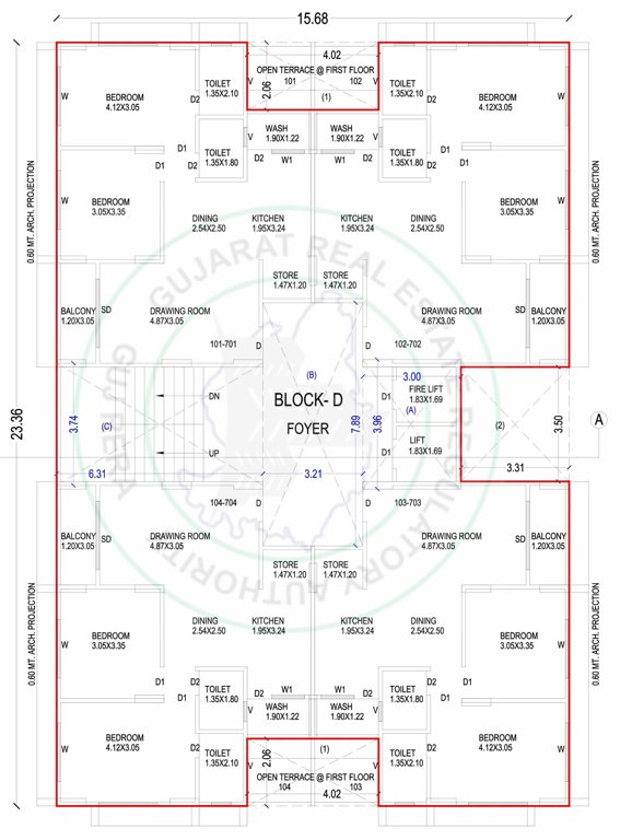  river avenue Block D Cluster Plan From 1st To 7th Floor