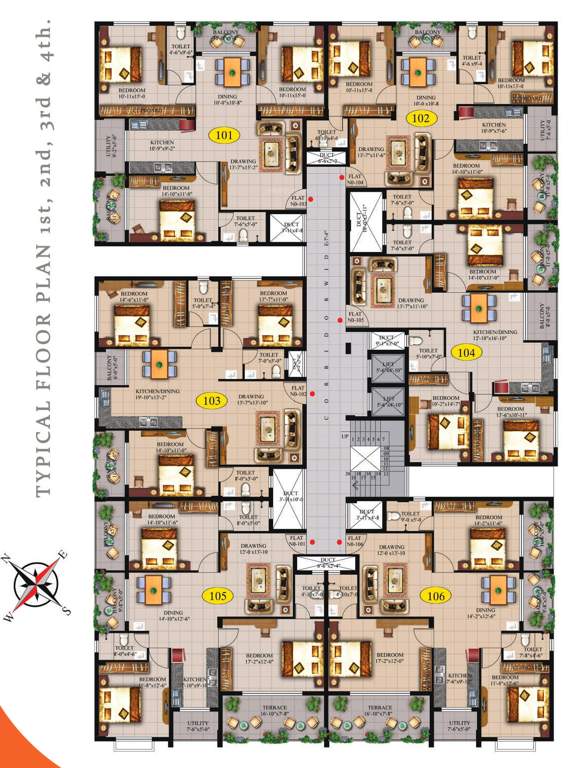  eminenza elite Eminenza Elite Cluster Plan from 1st to 4th Floor
