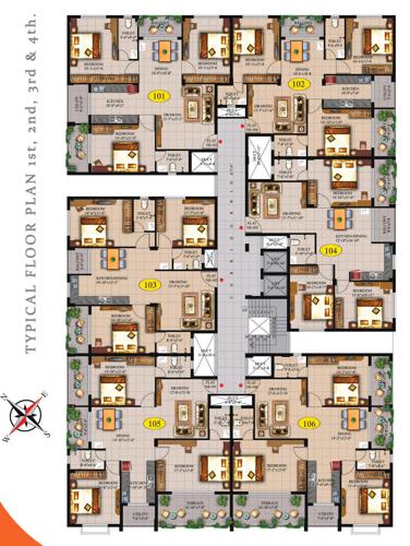 Eminenza Elite Cluster Plan from 1st to 4th Floor eminenza-elite Eminenza Elite Cluster Plan from 1st to 4th Floor