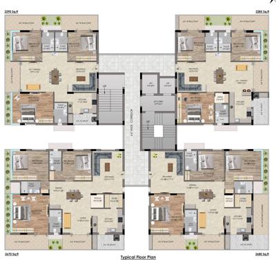  lake-woods Royal Living Cluster Plan For Typical Floor Plan