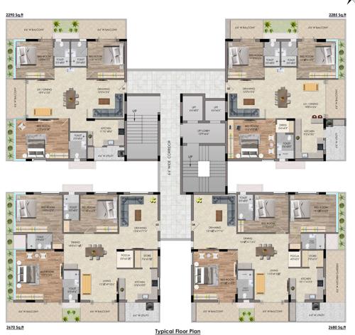  lake-woods Royal Living Cluster Plan For Typical Floor Plan
