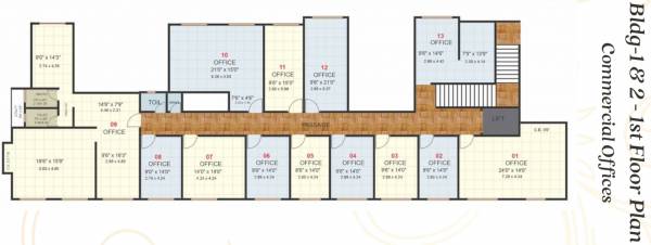  mahal Building 1, 2 Cluster Plan For First Floor