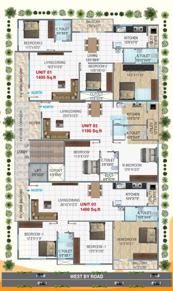  sai-classic Sai Classic Cluster Plan For Typical Floor Plan
