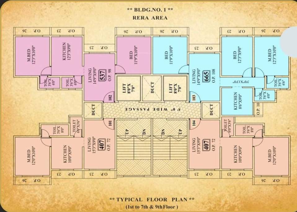  arafat anab al ashiyana chs ltd Building No 1 Cluster Plan from 1st to 7th Floor