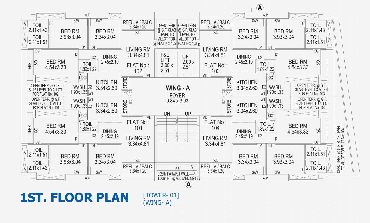 swc skylight Block A Cluster Plan for 1st Floor