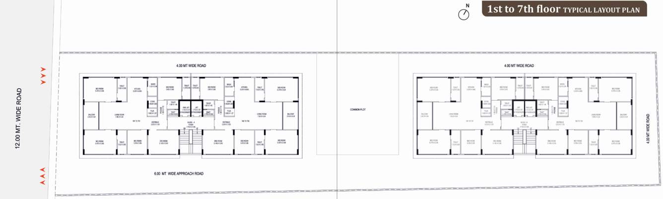 shivalay 28 A, B Cluster Plan From 1st To 7th Floor