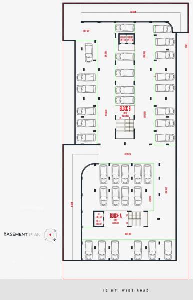  kunj-elite Block  A, B Basement Cluster Plan